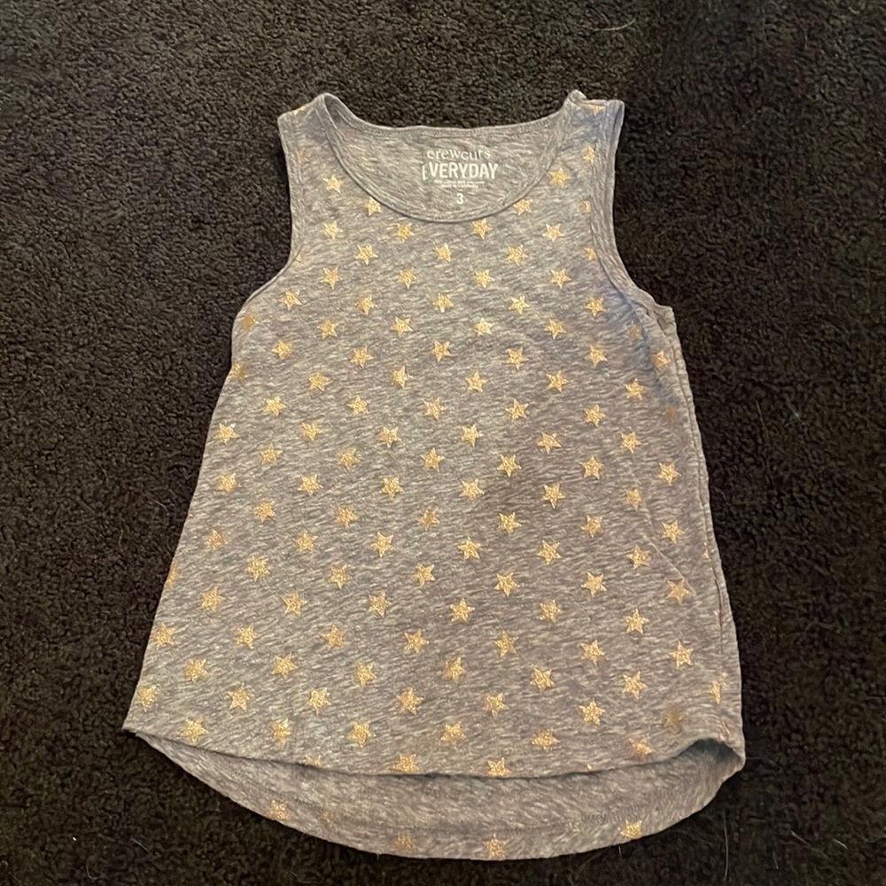 Crewcuts tank. Grey with gold stars.
